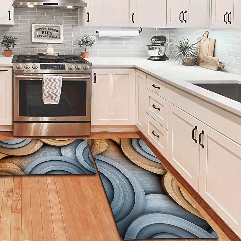 Wooden Texture Kitchen Mat Hallway Carpets Area Rugs Washable for Bedroom Living Room Kitchen Bathroom Anti-Slip Floor Mats2