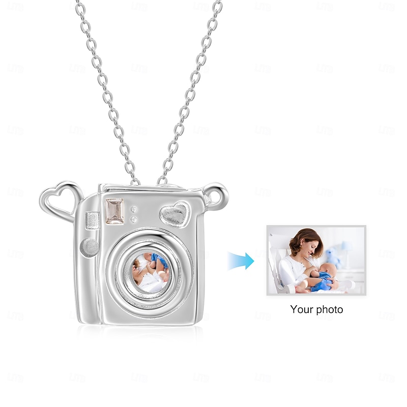 Personalized Photo Camera Necklace, Custom Best Gift for Her, Unique Personalized Jewelry for Mom, Wife, or Girlfriend – Perfect for Mother's Day, Valentine's Day, Christmas,
