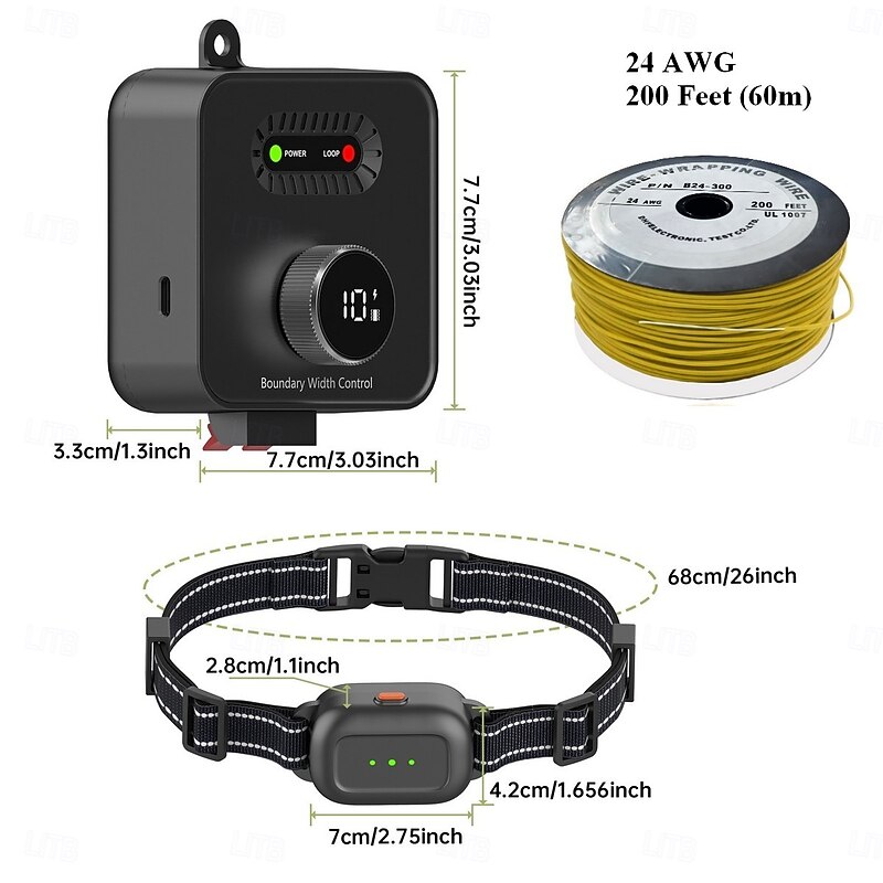 Pet Dog Electric Fence Training Collar Electronic Pet Containment System In-Ground Wired Fence Waterproof Rechargeable Collars3