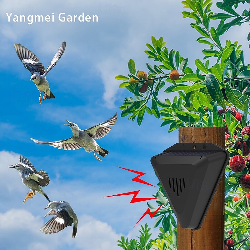 Solar Bird Repeller with Sound & Light Alarm for Orchards, Fish Ponds & Rice Fields – Deterrent for Birds & Animals2