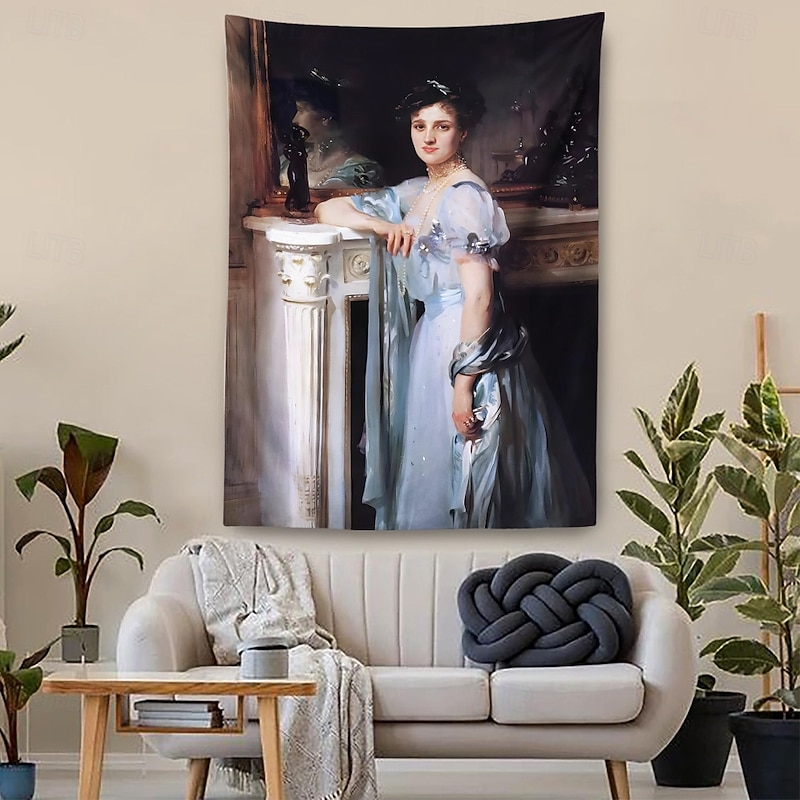 Famous Painting Hanging Tapestry Wall Art Large Tapestry Mural Decor Photograph Backdrop Blanket Curtain Home Bedroom Living Room Decoration John Singer Sargent Madame X3