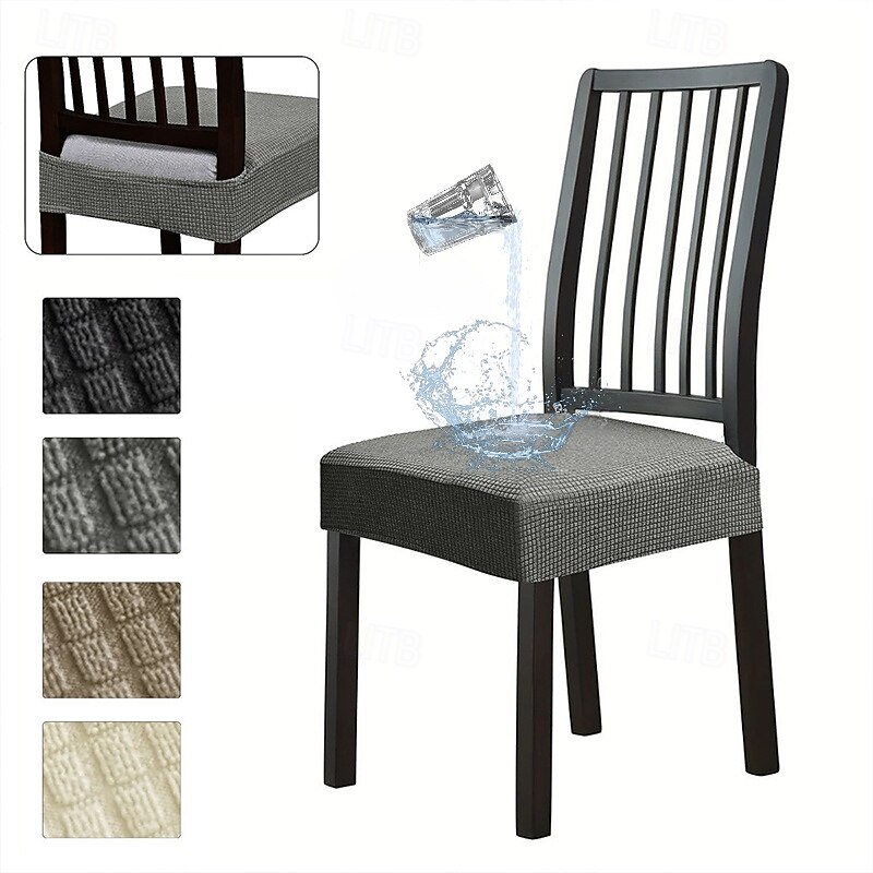 Waterproof Dining Chair Seat Cover Furniture Protector, Removable and Washable, Ideal for Protecting Dining Room Chairs from Spills, Stains, and Wear