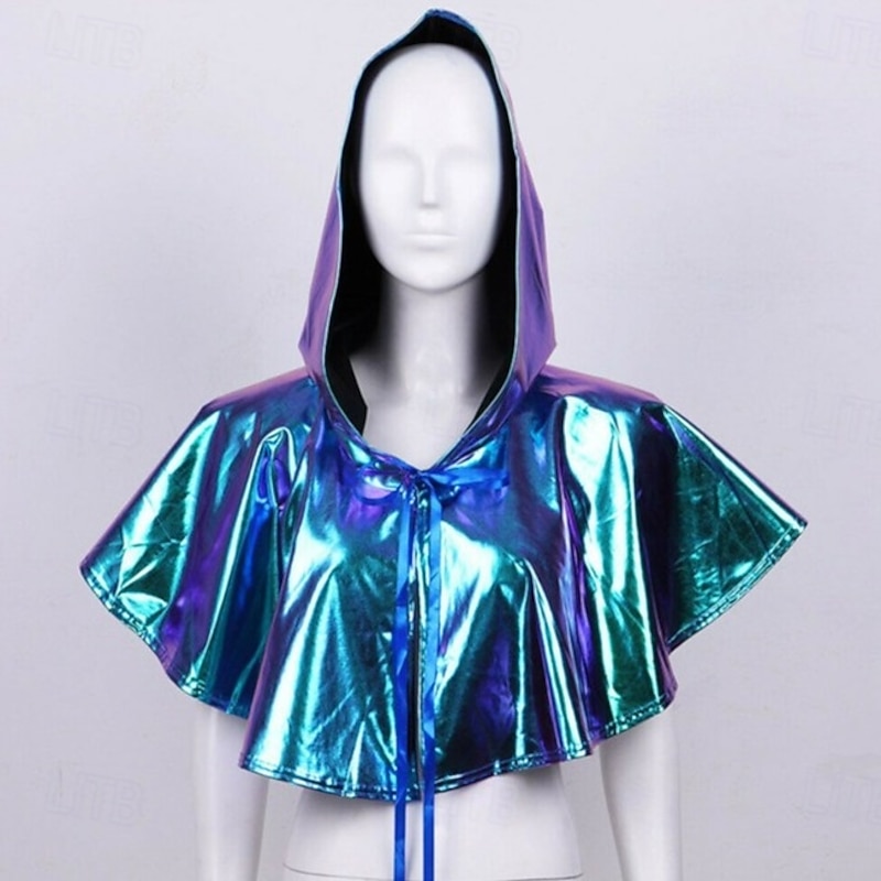 Halloween Hooded Cape Visor Cap Pride Glamorous Metallic Adults' Unisex Halloween Carnival Clubwear Pride Parade Pride Month Easy Halloween Costumes Dress Up3