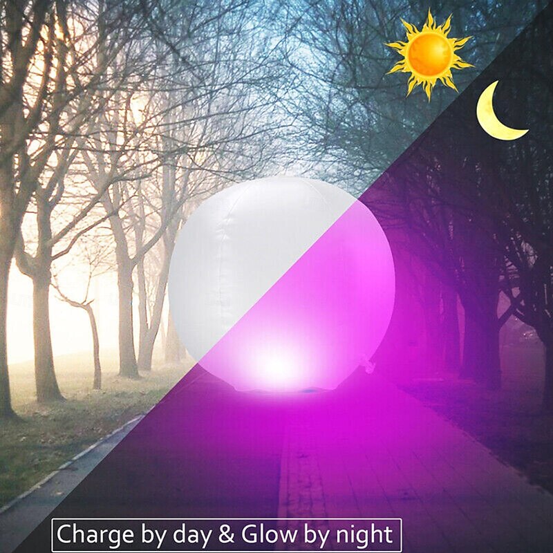 1 Pc 34cm Outdoor Solar Waterproof Inflatable Balloon Pool Light Courtyard Lawn Garden Path Pool Landscape Decoration Light Floating Light Remote4