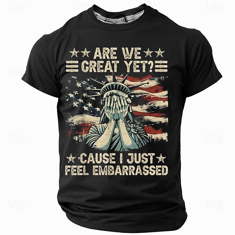 Patriotic T Shirts For Men Flag American US Flag T Shirt Short Sleeve T shirt 3D Print Crew Neck Shirt Fashion Daily Basic Street Casual Daily Black Green Summer Spring All Seasons Clothing4
