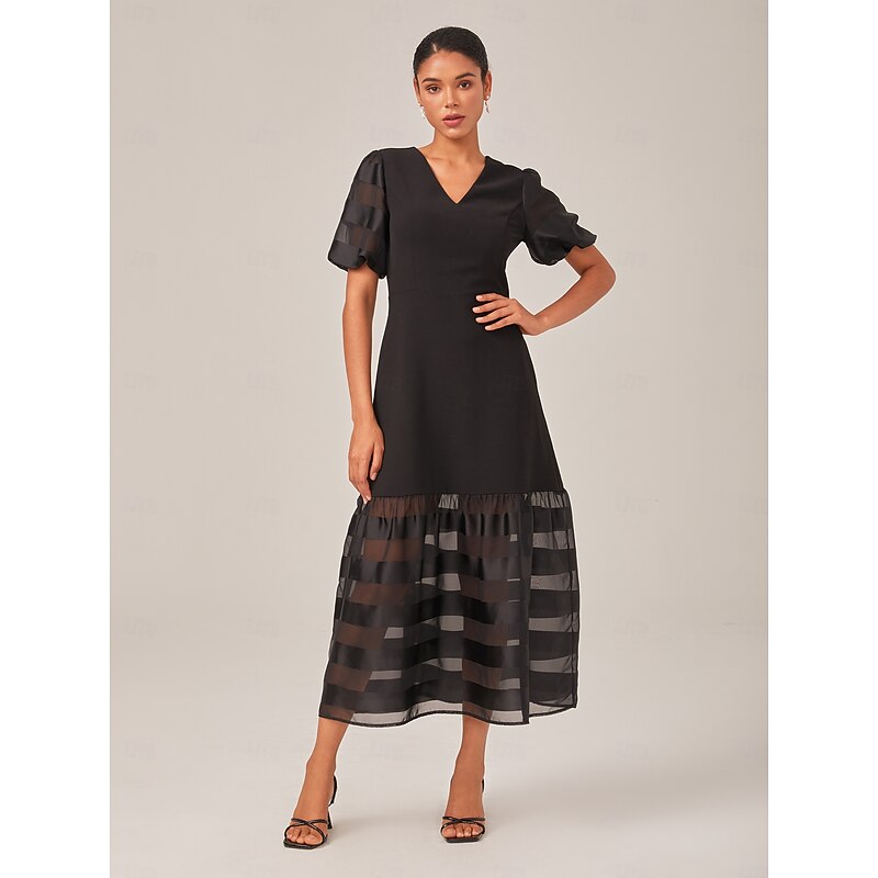 Waist-Cinching Elegant Black Maxi Dress