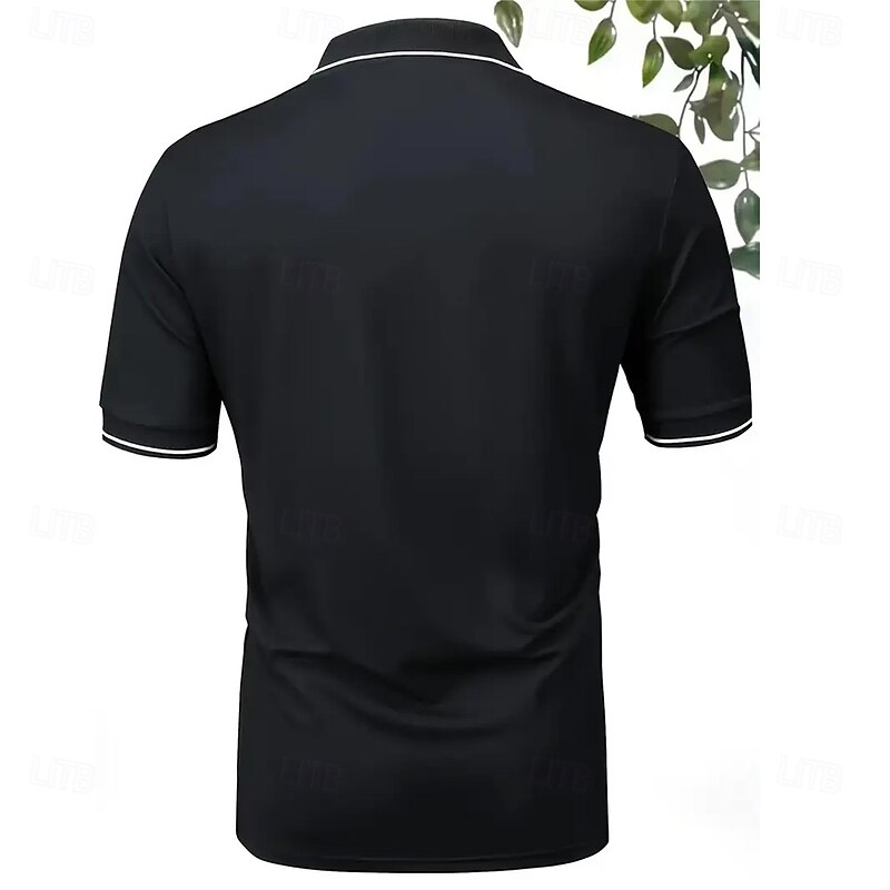 Men's Rose Polo Short Sleeve Polo Shirts Collared Shirts Casual School Outdoor Daily Wear Home Wear 3D Print Summer Black Red Navy Blue4