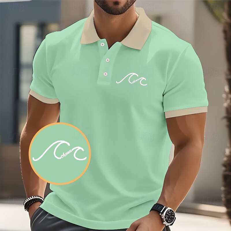 Men's Star Polo Short Sleeve Polo Shirts Collared Shirts Casual School Outdoor Daily Wear Home Wear 3D Print Summer Spring Fall Yellow Pink Blue3