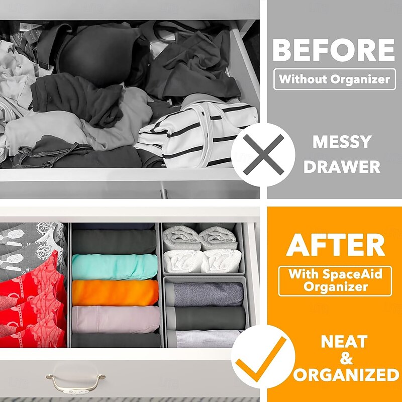 Drawer Organizer Clothes, 12 Pack Dresser Organizer Bins for Nursery, Closet Organization and Storage Dividers for Clothing, Baby Clothes, Underwears, Socks4