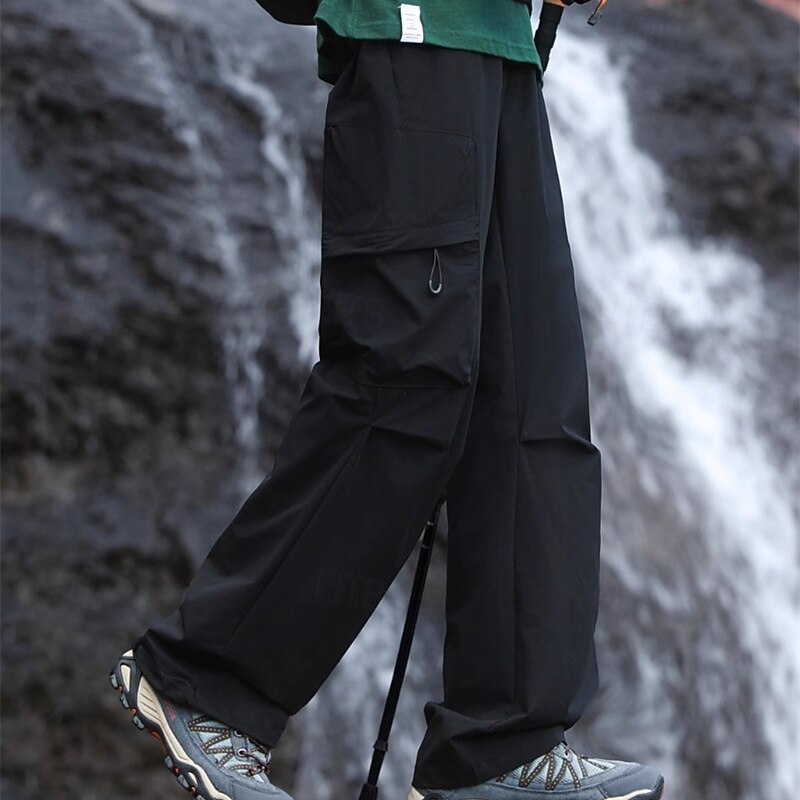 Men's Cargo Pants Hiking Pants Trousers Tactical Pants Military Outdoor Regular Fit Waterproof Quick Dry Pants / Trousers Drawstring Elastic Waist Black Beige Hunting Climbing Camping / Hiking3