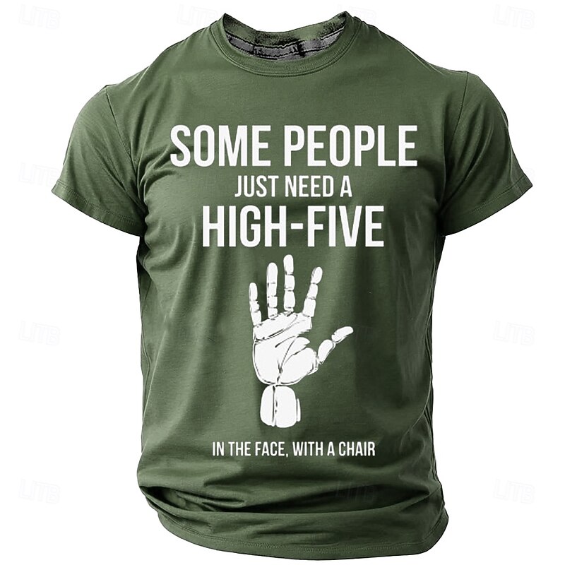 Men's Short Sleeve Graphic Tee - Sarcastic 'High-Five In The Face With A Chair' Humor Design3