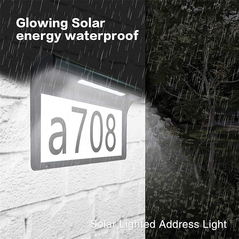 1 Pc Outdoor Solar Door Number Lamp Wall Lights IP55 Waterproof White Light Courtyard Garden Lighting Street Sign Lamp  House Number Lights