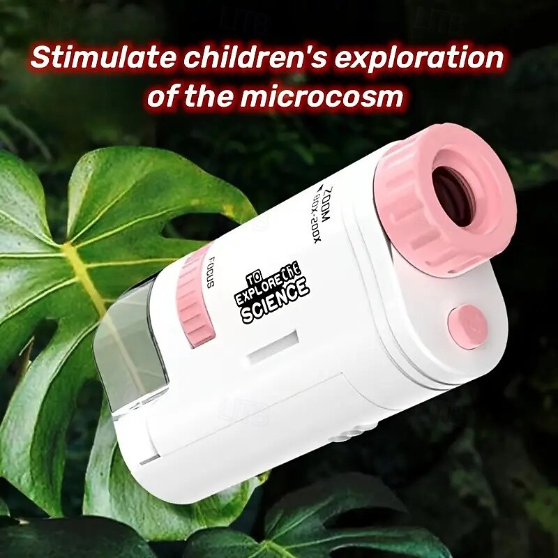 Children's Portable Handheld Optical Microscope For Boys And Girls Scientific Outdoor Exploration Puzzle Toy Gift