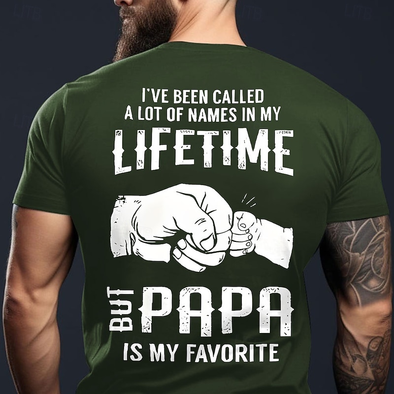 Men's Papa T-Shirt - 'Papa Is My Favorite' Graphic Tee, Best Dad Grandpa Father's Day Gift4