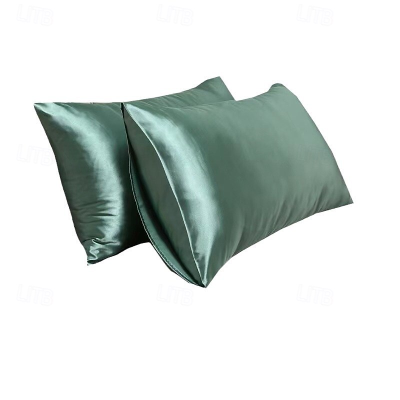Imitation Silk Solid Color Pillowcase Envelope Pillowcase2