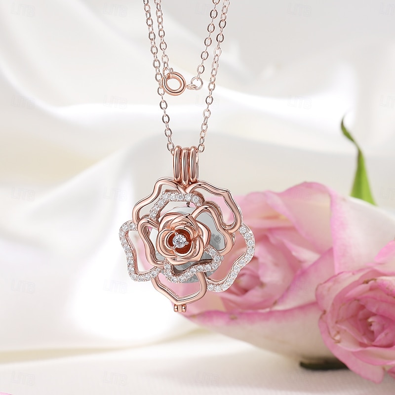 Personalized Rose Photo Necklace for Her, Custom Picture Jewelry Gift for Mom Wife Girlfriend, Mother's Day Birthday Anniversary Romantic Keepsake3