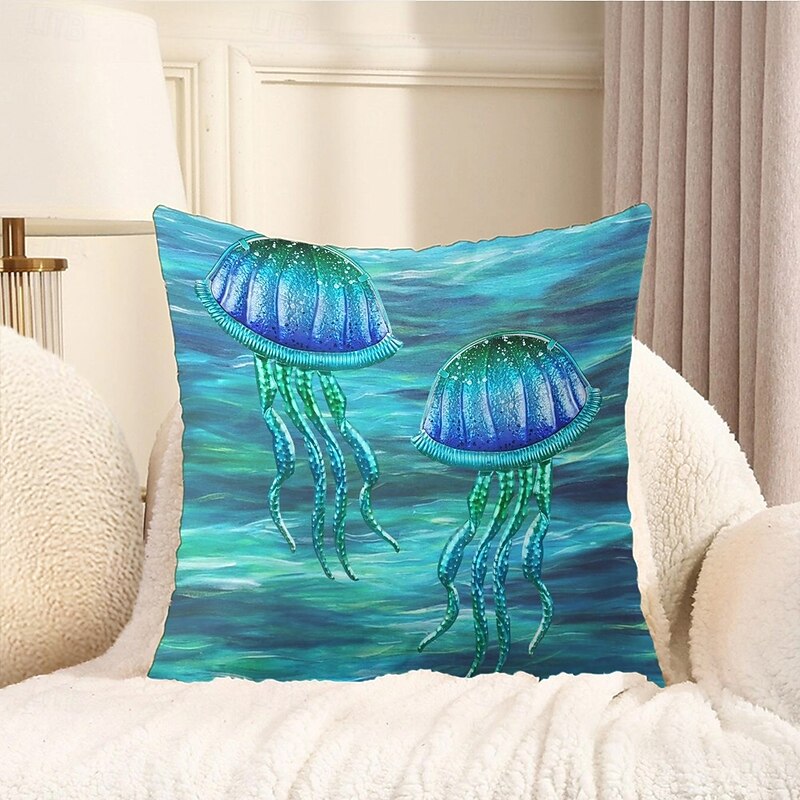 Ocean Crab Decorative Toss Pillows Cover 1PC Soft Square Couch Cushion Case Pillowcase for Bedroom Livingroom Sofa Chair3