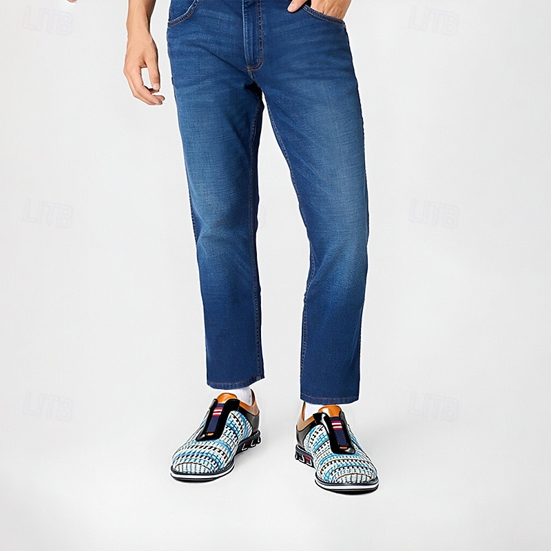 Men's Blue Nylon Woven Faux Leather Sneakers – Comfortable Slip-On Design with Faux Leather Details, Ideal for Casual Outings, Everyday Wear and Weekend Getaways2