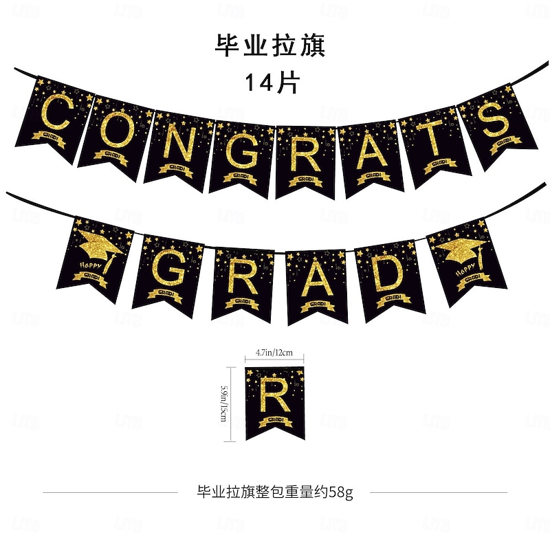 Congrats Grad Banner for Graduation Decorations Graduation Banner for Graduation Party Decorations Garland Bunting Hanging Flag Sign4