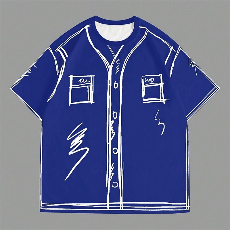 Men's T Shirt Tee Short Sleeve Shirt Tee Top Short Sleeve Crew Neck Summer Printed Fashion Designer Basic Graphic Vacation Street Going out Black Pink Blue Top Tee for Men4