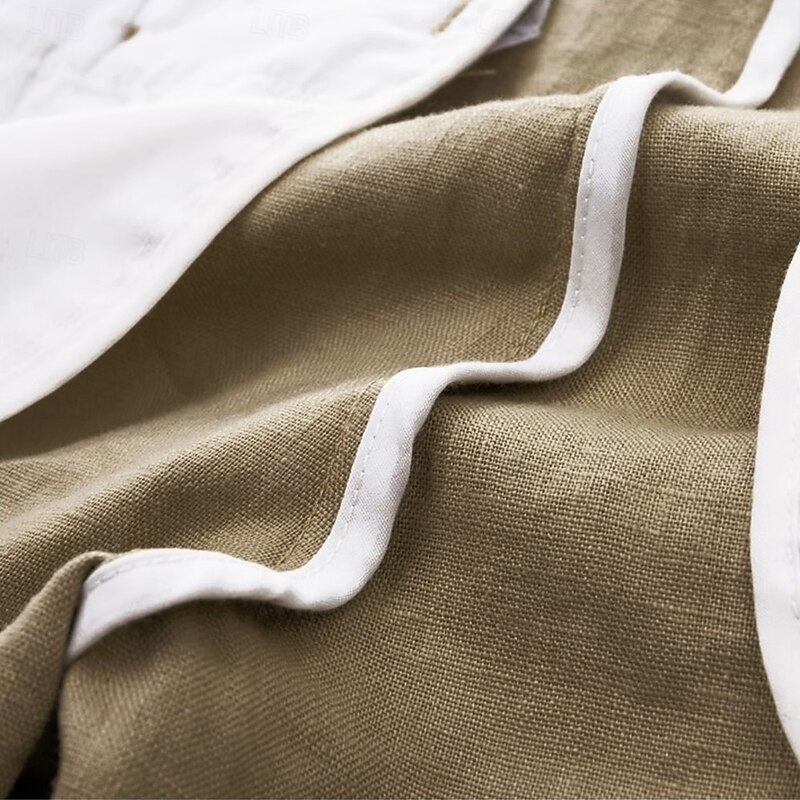 Men's Trousers Solid Color Knee Length Business Classic Style Casual Black White Inelastic3