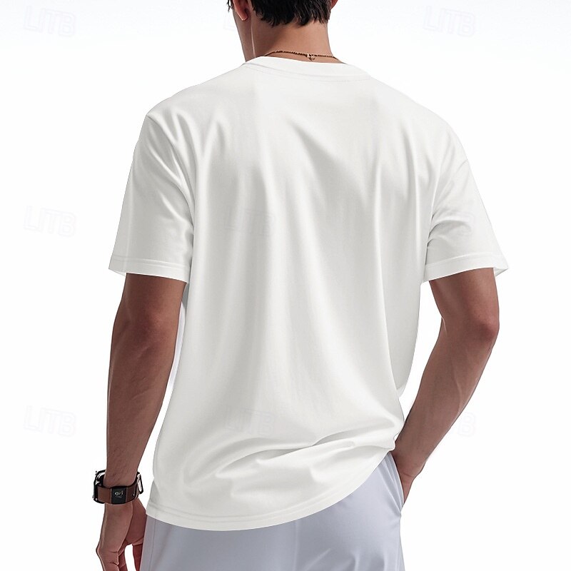 Men's T Shirt Henley Shirt Tee Short Sleeve Shirt Short Sleeve V Neck Summer Plain Fashion Designer Basic Plain Vacation Street Going out White Black Light Blue Top Tee for Men3