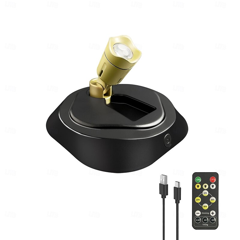 2 Pcs RGB Colorful Dimmable Spotlight Wall Light Mural Light Remote Control USB Rechargeable Battery Adjustable Dimmable Color Atmosphere Light3