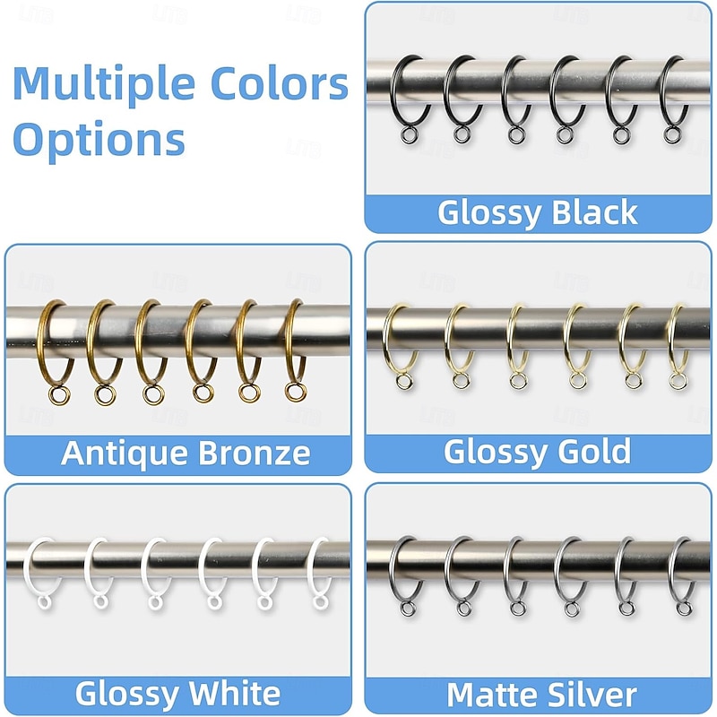 48 Pack Curtain Rings with Eyelets Metal Drapery Rings for Pinch Pleat Curtains Panels Drape Rings Fits Up to 1.2 in Curtains Rod 1.5 Inch I D Silver3