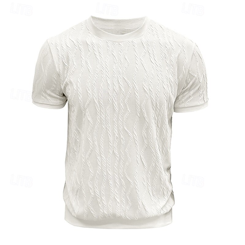 Men's T Shirt Tee Short Sleeve Shirt Tee Top Short Sleeve Crew Neck Summer Plain Fashion Designer Basic Patchwork Vacation Street Going out Black White Top Tee for Men3