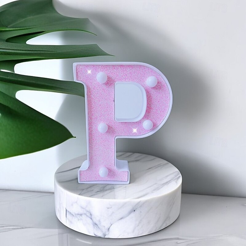 16cm Pink Letter Lights Decoration Lights Holiday Birthday Christmas Decoration Lights3