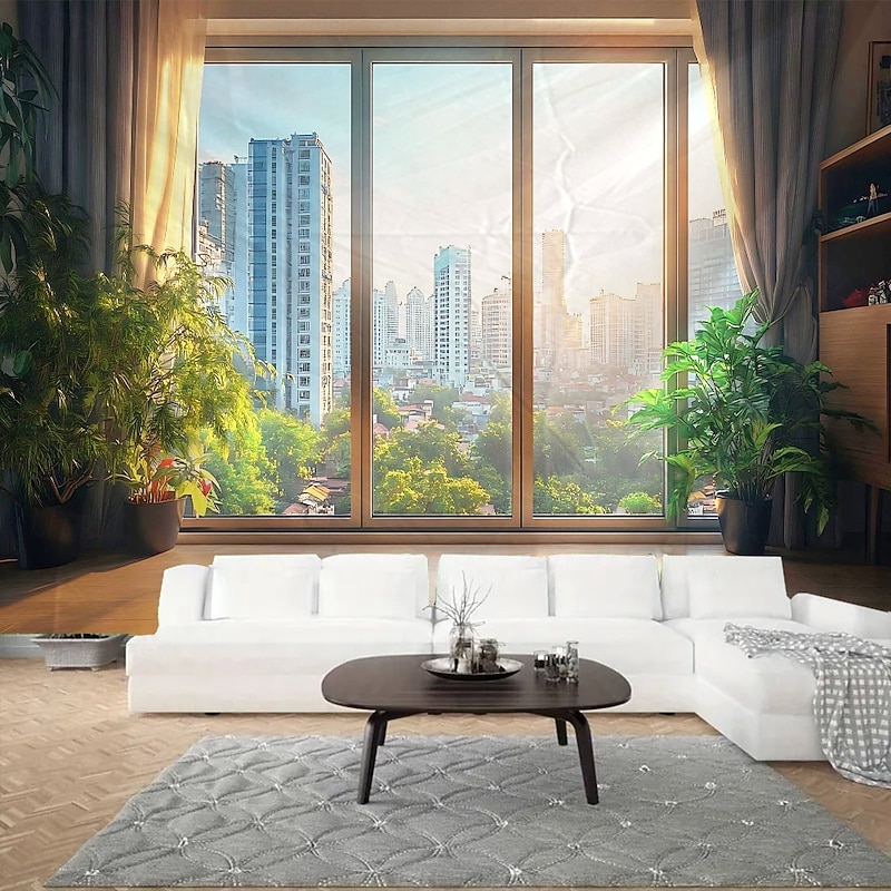 Beautiful natural scenery outside the window Hanging Tapestry Wall Art Large Tapestry Mural Decor Photograph Backdrop Blanket Curtain Home Bedroom Living Room Decoration4