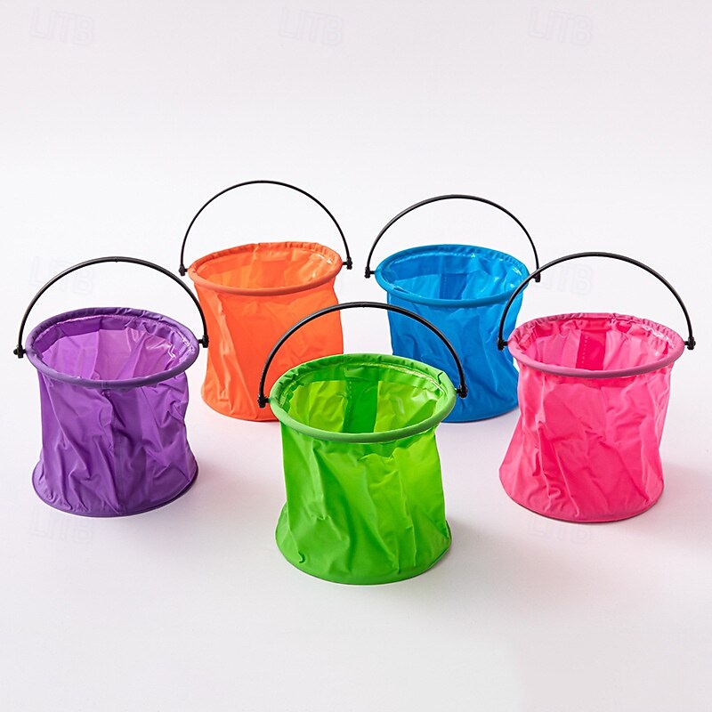 2 Pack Beach Toys Foldable Bucket Toy Multi Purpose for Fun Summer Activities Camping Gear Beach Essentials(Random Color)2