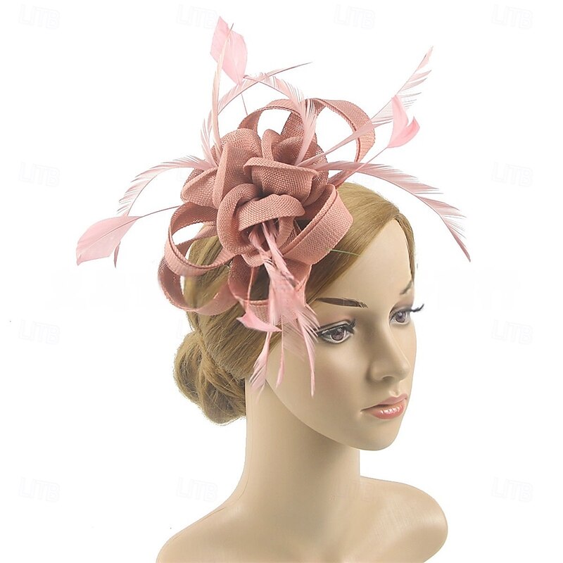 Headdress Feather Fedora Hat Wedding Evening Party Tea Party Horse Race Cocktail Elegant Vintage Cute With Feather Headpiece Headwear3