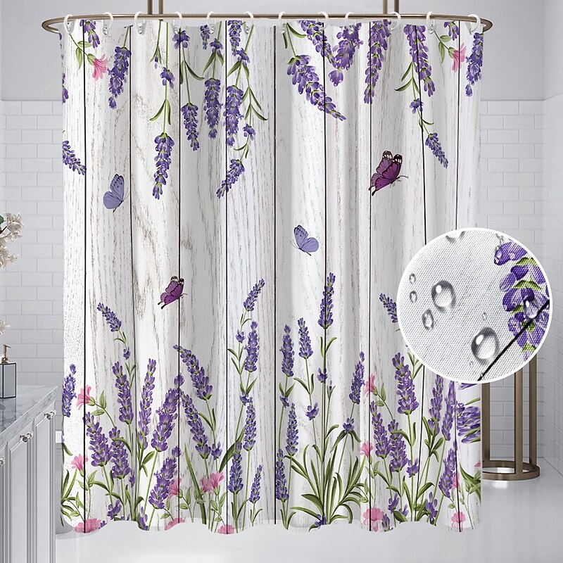 Shower Curtain with Hooks 180cm*180cm(70