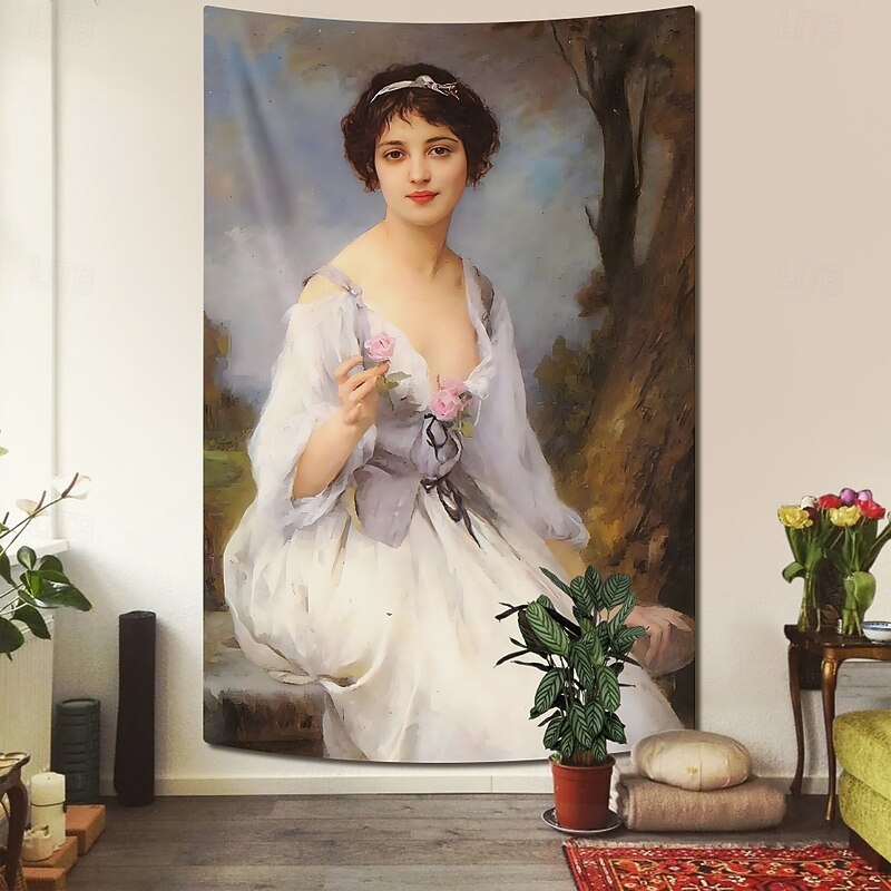 Famous Painting Hanging Tapestry Wall Art Large Tapestry Mural Decor Photograph Backdrop Blanket Curtain Home Bedroom Living Room Decoration John Singer Sargent Madame X4