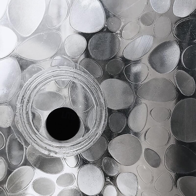 Shower Curtain Liner 180cm 70", EVA Waterproof Weighted Clear Shower Liner with Magnets,Cobblestone Narrow Small Shower Curtain Liner2