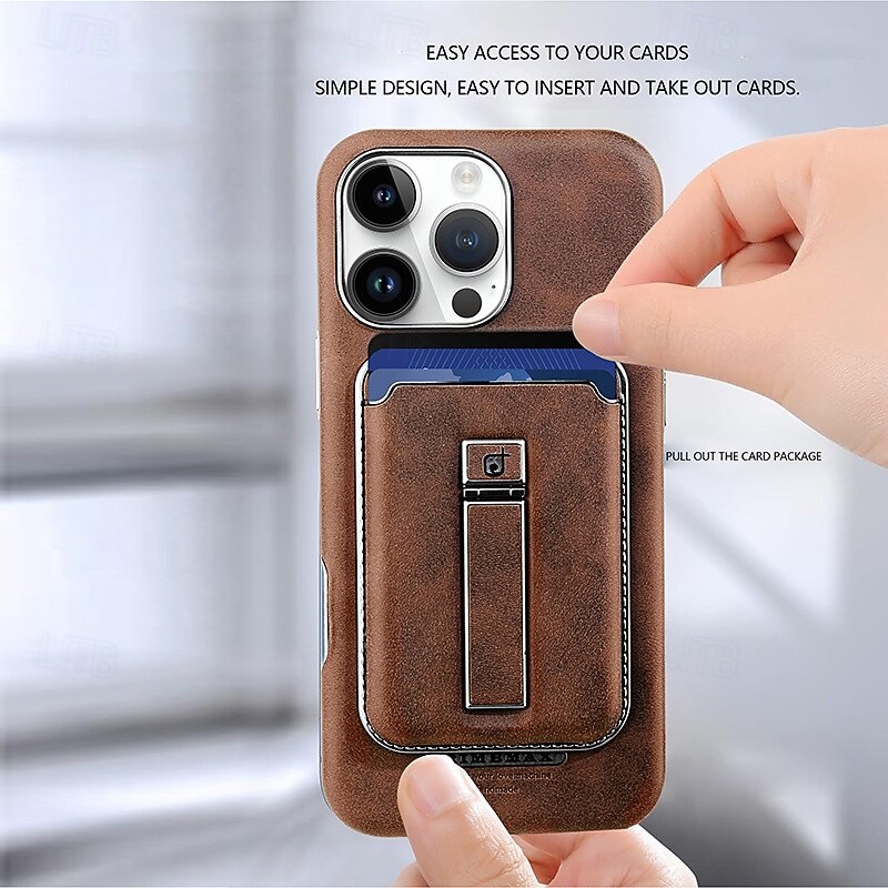 Phone Case For iPhone 16 15 14 Pro Max Plus 13 12 Pro Max Back Cover Magnetic Adsorption with Stand Holder Magnetic Support Wireless Charging Retro2