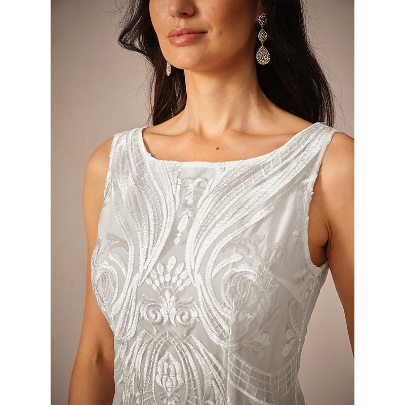 Women's Wedding Guest Cocktail Dress Chiffon Lace Dress  Elegant Midi Dress Crew Neck Half Sleeve Green Color2