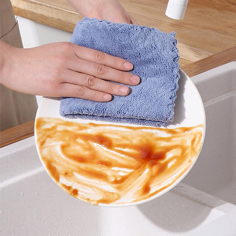 5/10pcs Coral Fleece Makeup Remover Towels, Soft Absorbent Face Wiping Cloths, Non-Shedding Travel Washcloths for Bathroom, Kitchen, Outdoor Use3