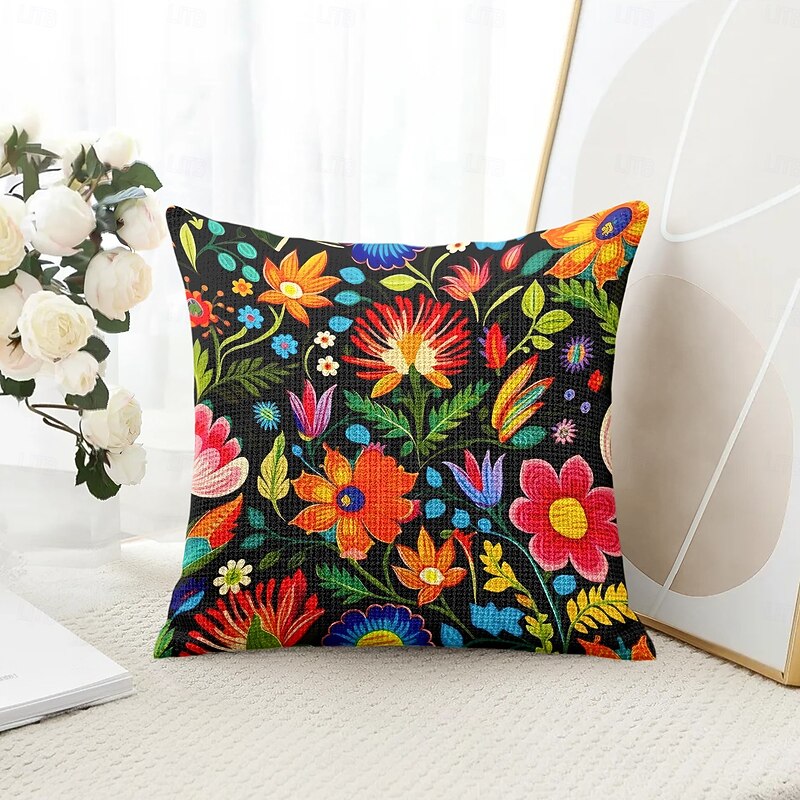 Cinco de Mayo Mexico Decorative Toss Pillows Cover 1PC Soft Square Couch Cushion Case Pillowcase for Bedroom Livingroom Sofa Chair Flowers
