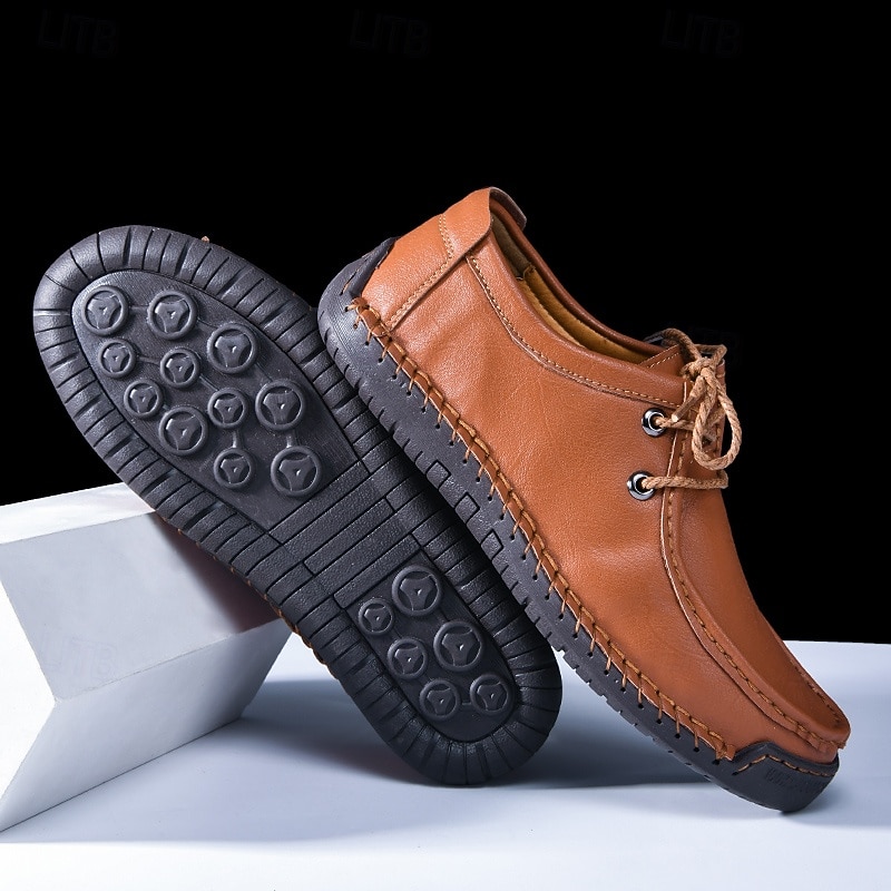 Men's Faux Leather Lace - Up Shoes - Stylish & Comfortable, Ideal for Business - Casual Occasions & Office - to - Evening Transitions2