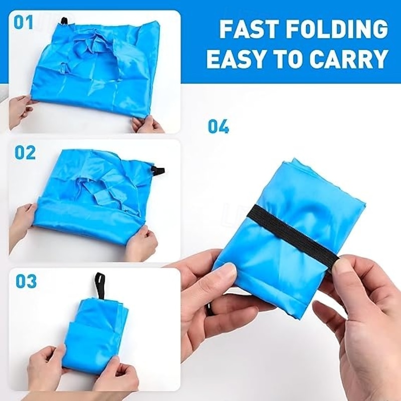 Foldable Shopping Bag Waterproof Reusable Grocery Tote, Heavy-Duty Polyester Eco Bag, Portable Nylon Handbag for Shopping, Travel, Daily Use2