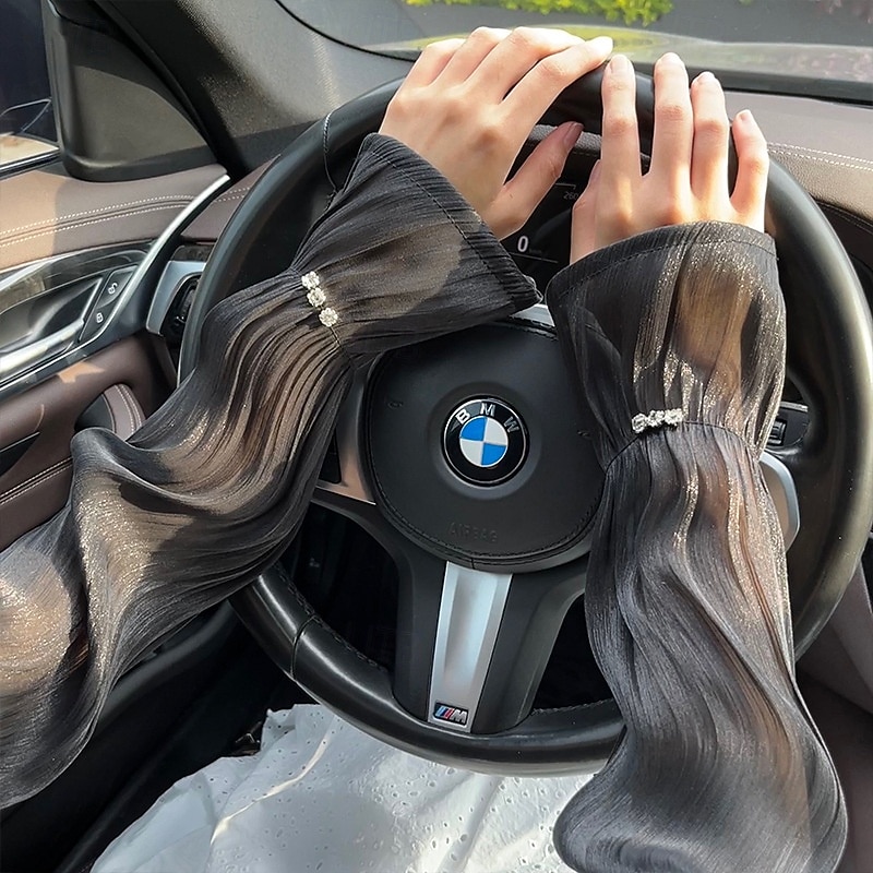 Summer Lace Mesh Ice Sleeves Women's Outdoor Cycling Driving Ice Silk Sleeves Gloves2