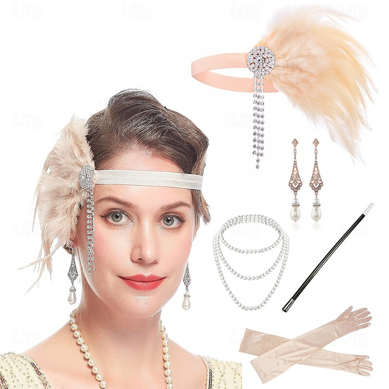 1920s The Great Gatsby Flapper Headband The Great Gatsby Feather Retro Sparkling Glitter Vintage Fancy Dress Women's Carnival Valentine's Day Masquerade Party Evening Wear Masquerade Festival Adults'