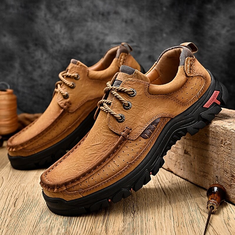 Men's Tan Slip-On Sneakers with High-Performance Rubber Soles - Versatile, Lightweight  and Perfect for Hiking, Travel and Daily Use3