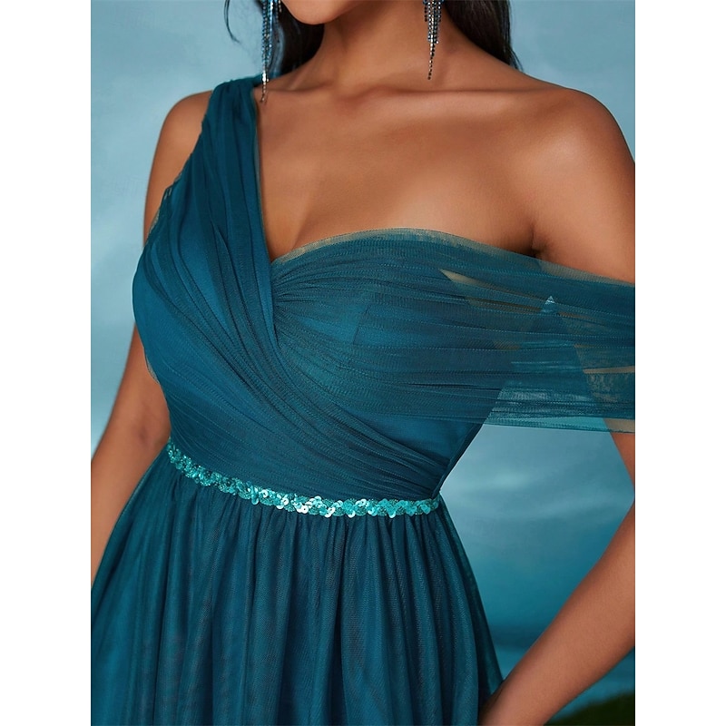 A-Line Quinceanera Dresses Party Dress Wedding Wedding Guest Floor Length Sleeveless V Neck Tulle Backless with Pleats3