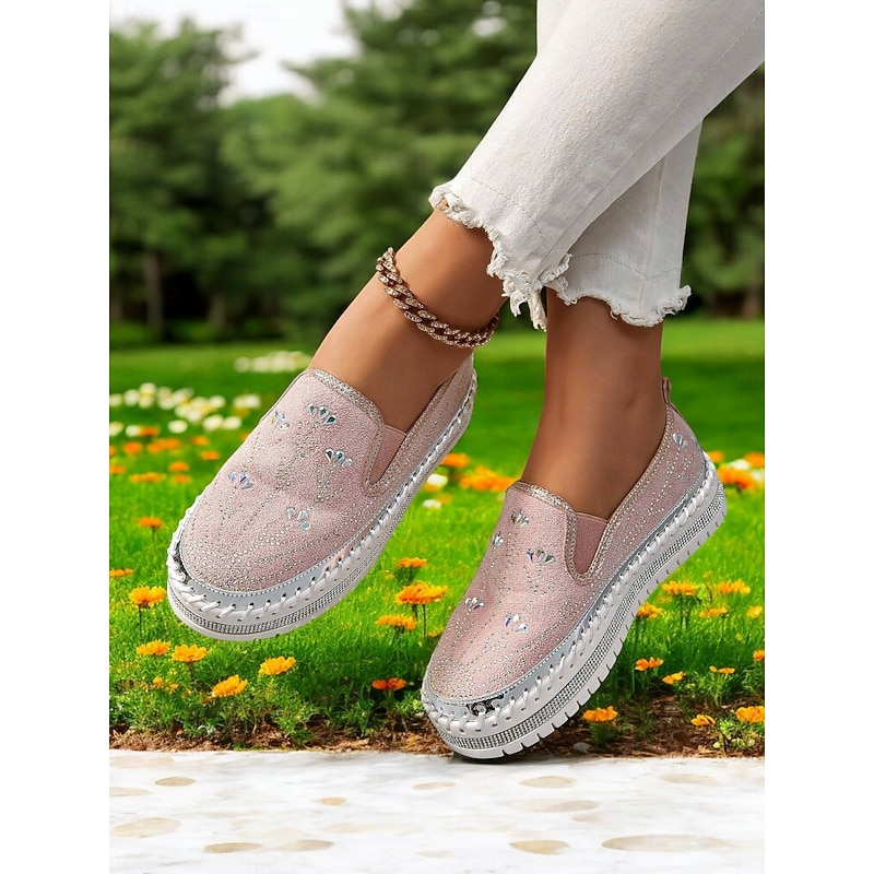 Women's Slip-On Platform Sneakers with Rhinestones | Fashion Sparkling Casual Shoes for Parties & Casual Street Style4