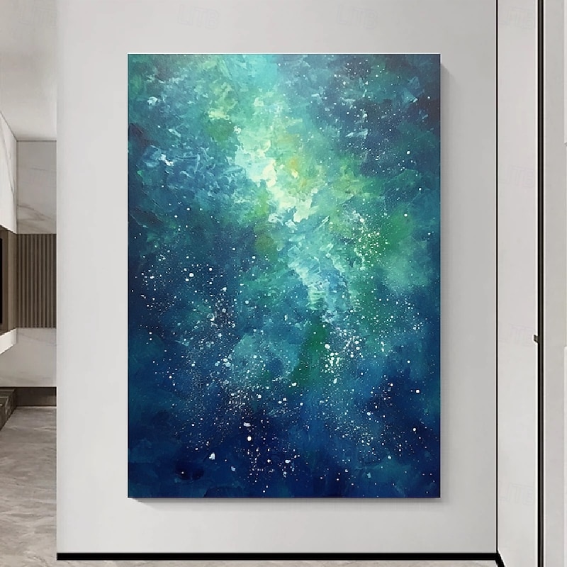 Pure Hand-painted sea Oil Painting Gold Foil Cloud Sea Hanging Painting Black Blue Abstract ocean oil paintings sky paintings For Home Decoration Painting Wall Art paintings3