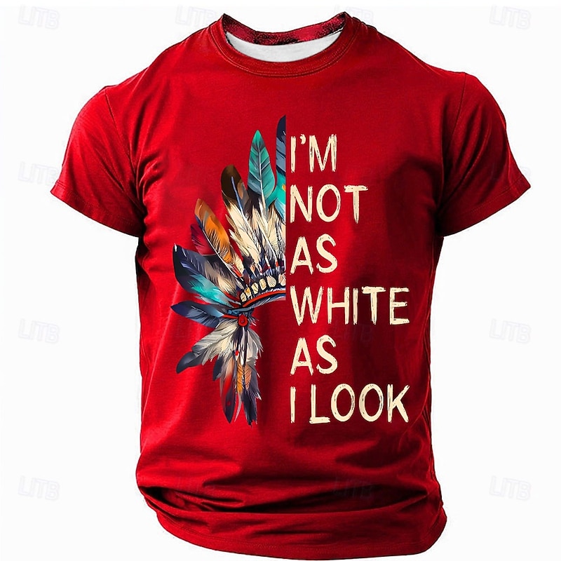 Men's Tribal Funny Slang T Shirt Short Sleeve T shirt 3D Print Crew Neck Shirt Fashion Daily Casual Street Casual Daily Black Red Blue Summer Spring All Seasons Clothing Apparel S M L XL XXL XXXL