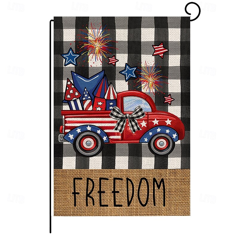 4th of July Independence Day Garden Flag 12 x 18 Inch Yard Flags, Veteran's Day Memorial Day Small Garden Flags for Outside, Outdoor Flags, Holiday Garden Flags for All Seasons3